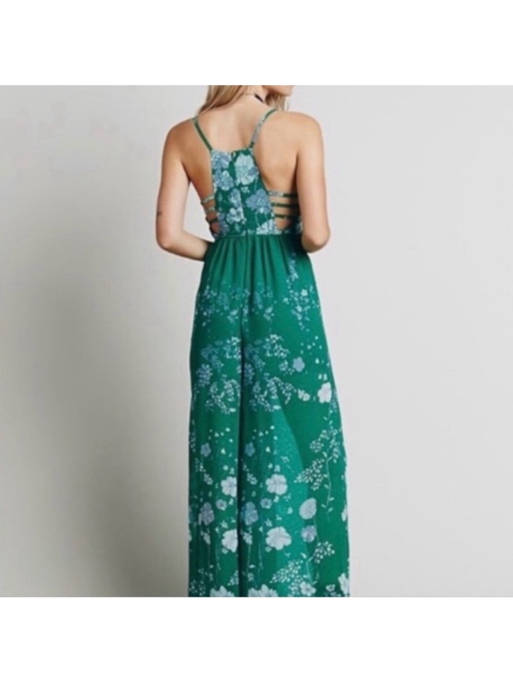 Free People Green Floral Maxi Jumpsuit - Picture 5 of 5